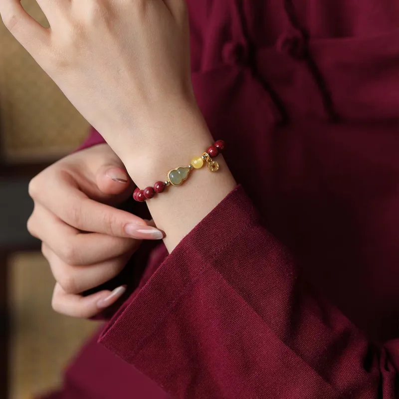 AGOVSKI Reconstructed Cinnabar Jade Bracelets Women's-4