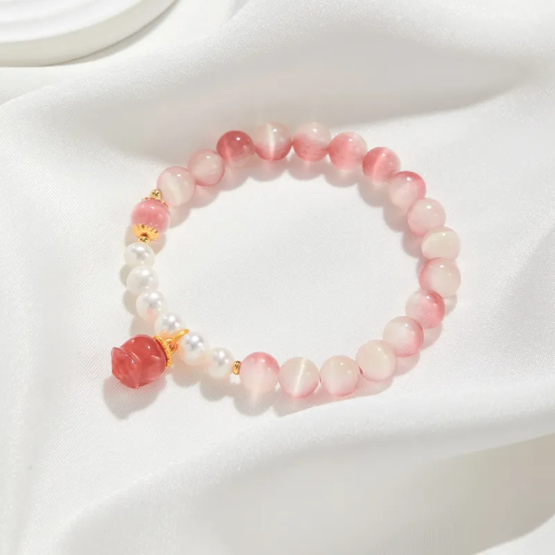 AGOVSKI Glass Cat Eye Jade Bracelets Women's-1