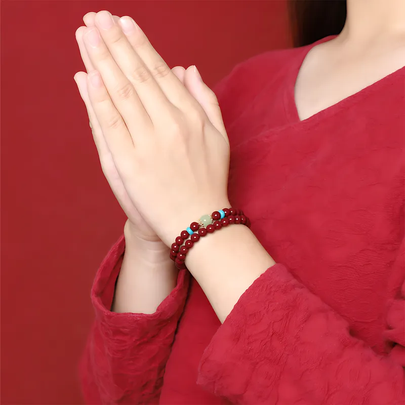 AGOVSKI Reconstructed Cinnabar Jade Bracelets Women's-2