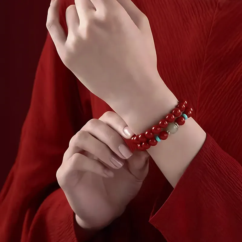 AGOVSKI Reconstructed Cinnabar Jade Bracelets Women's-11