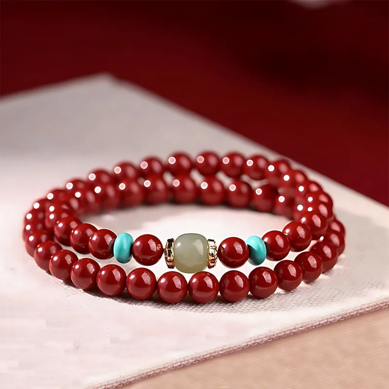 AGOVSKI Reconstructed Cinnabar Jade Bracelets Women's-3