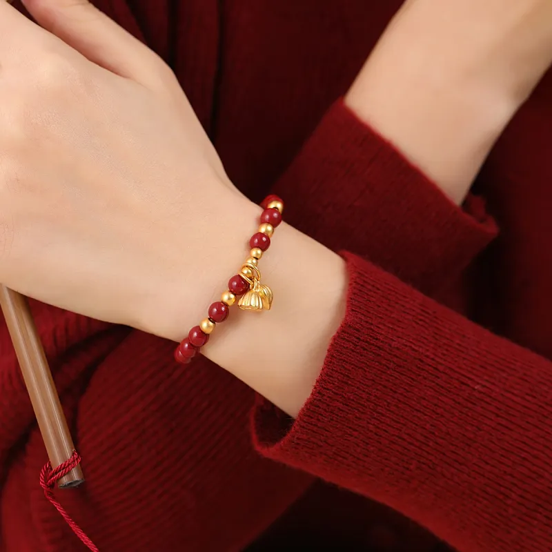 AGOVSKI Reconstructed Cinnabar Jade Bracelets Women's-4