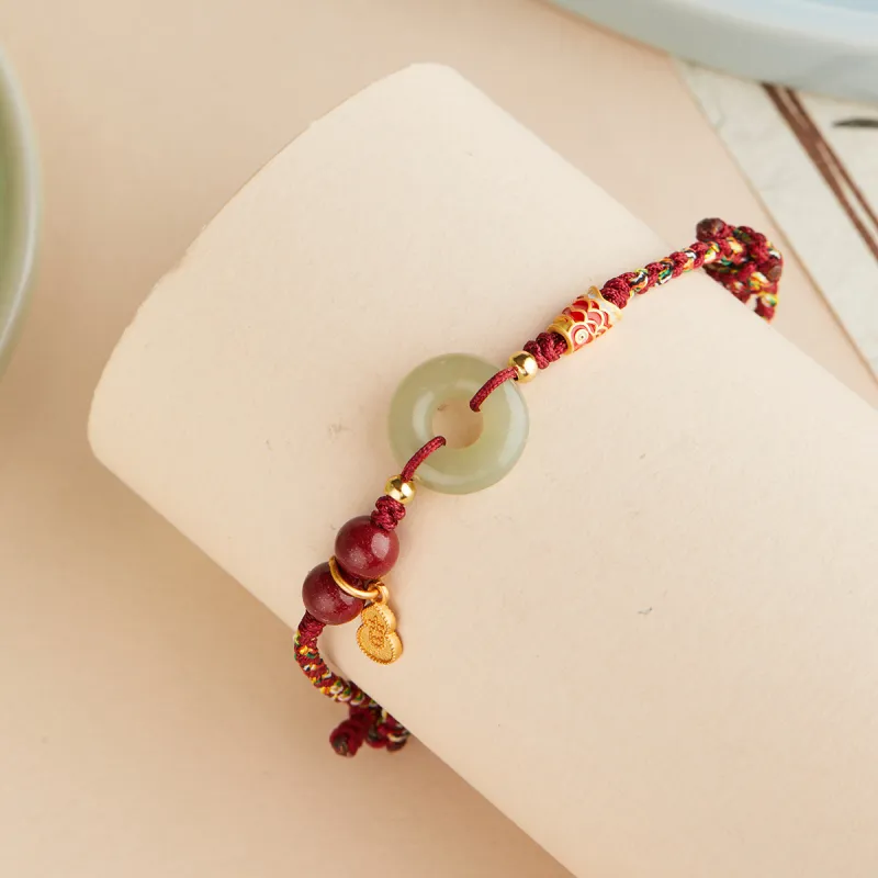 AGOVSKI Hetian Jade Bracelets Pale Greenish White Jade Unisex-3