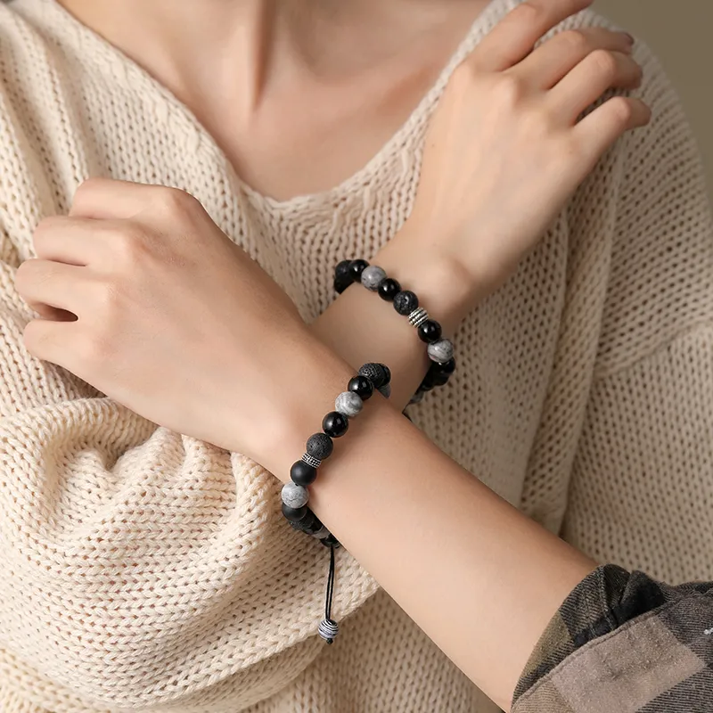 AGOVSKI Map Stone Jade Bracelets Unisex-14