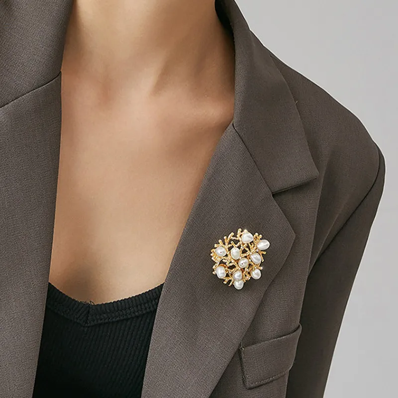 AGOVSKI Eco Friendly Copper Material Brooches Women's-4