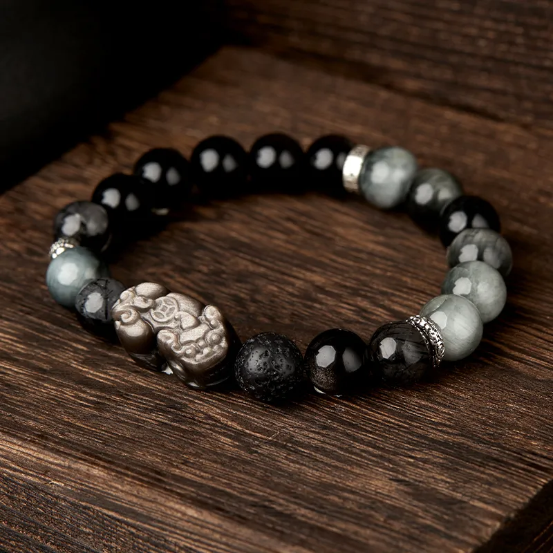 AGOVSKI Obsidian Bracelets Unisex-5