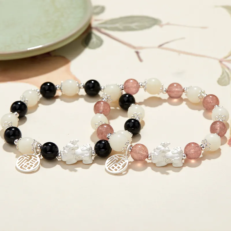 AGOVSKI Obsidian Jade Bracelets Unisex-11