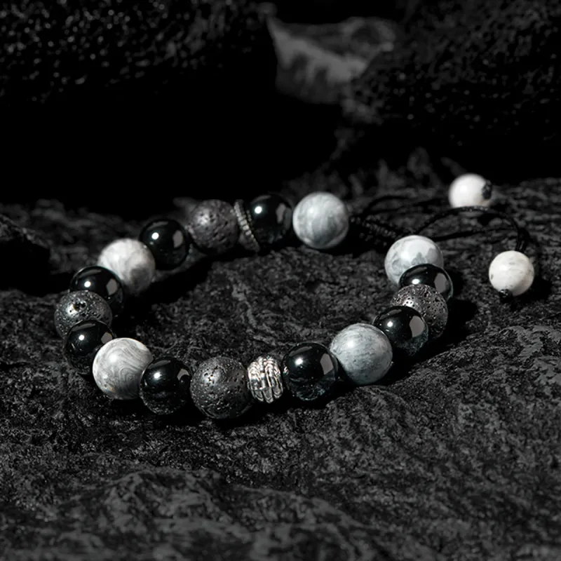AGOVSKI Map Stone Jade Bracelets Unisex-5
