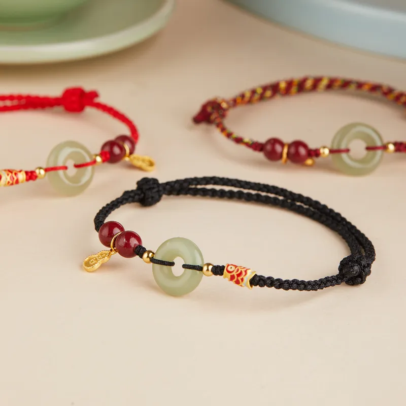 AGOVSKI Hetian Jade Bracelets Pale Greenish White Jade Unisex-11