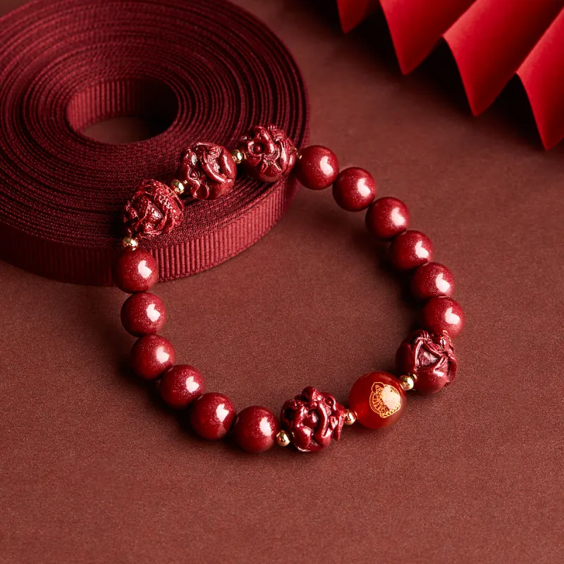 AGOVSKI Reconstructed Cinnabar Bracelets Unisex-13