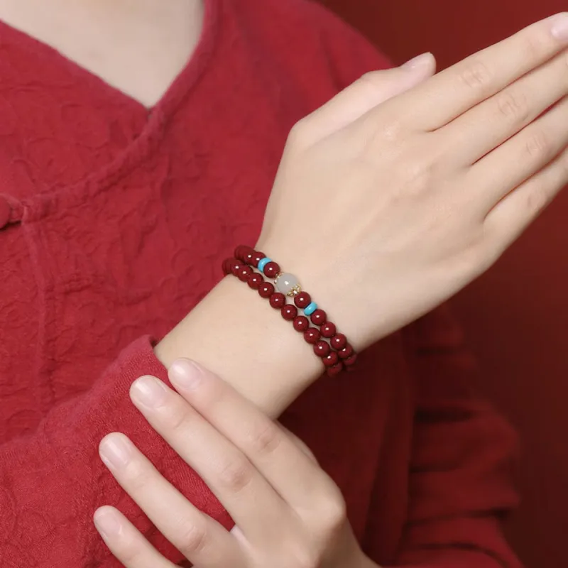 AGOVSKI Reconstructed Cinnabar Jade Bracelets Women's-5