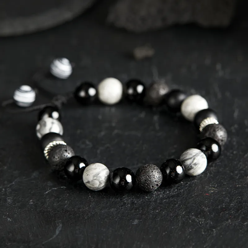 AGOVSKI Map Stone Jade Bracelets Unisex-4