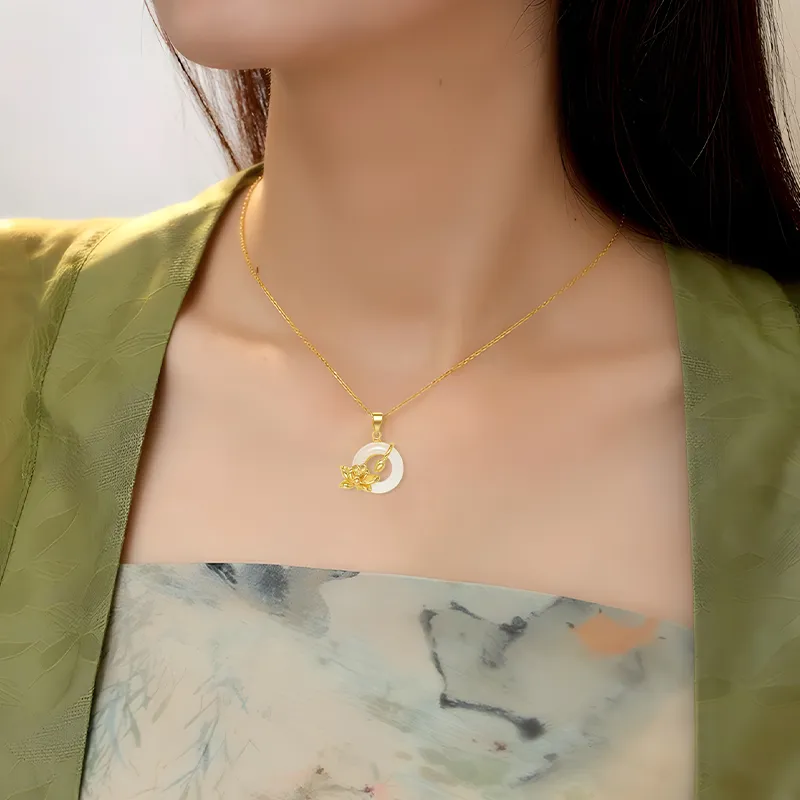 AGOVSKI Chalcedony Jade Necklaces Women's-5