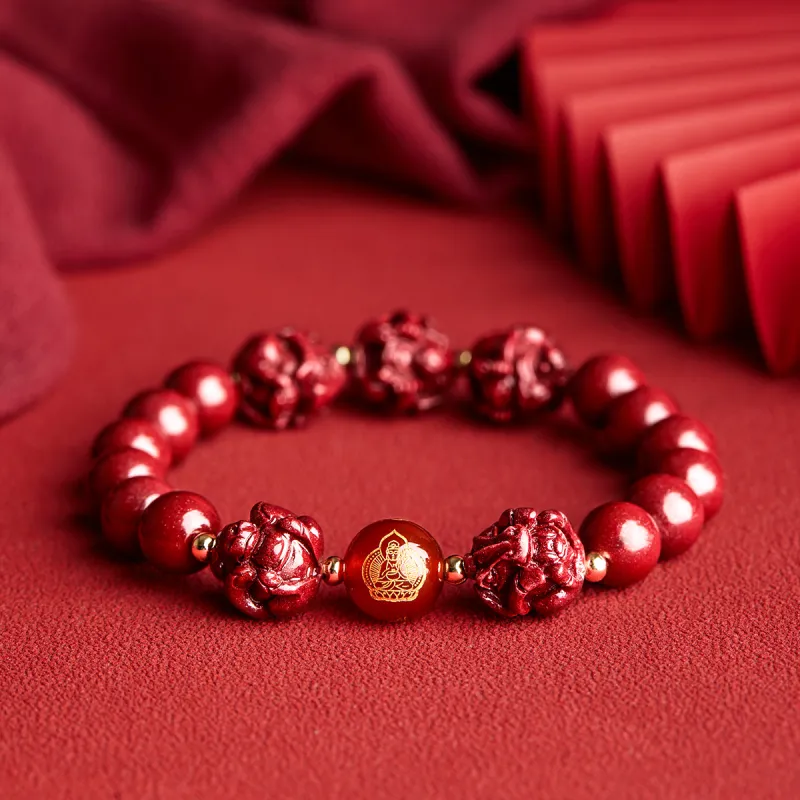 AGOVSKI Reconstructed Cinnabar Bracelets Unisex-14