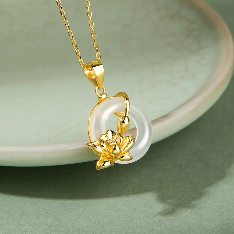 AGOVSKI Chalcedony Jade Necklaces Women's-4