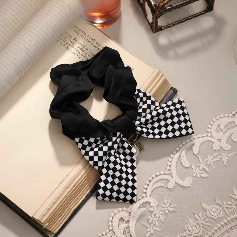 AGOVSKI Fabric Polyester+Resin+Alloy+Synthetic Cubic Zirconia+Resin Beads+Elastic Hair Tie Women's-2