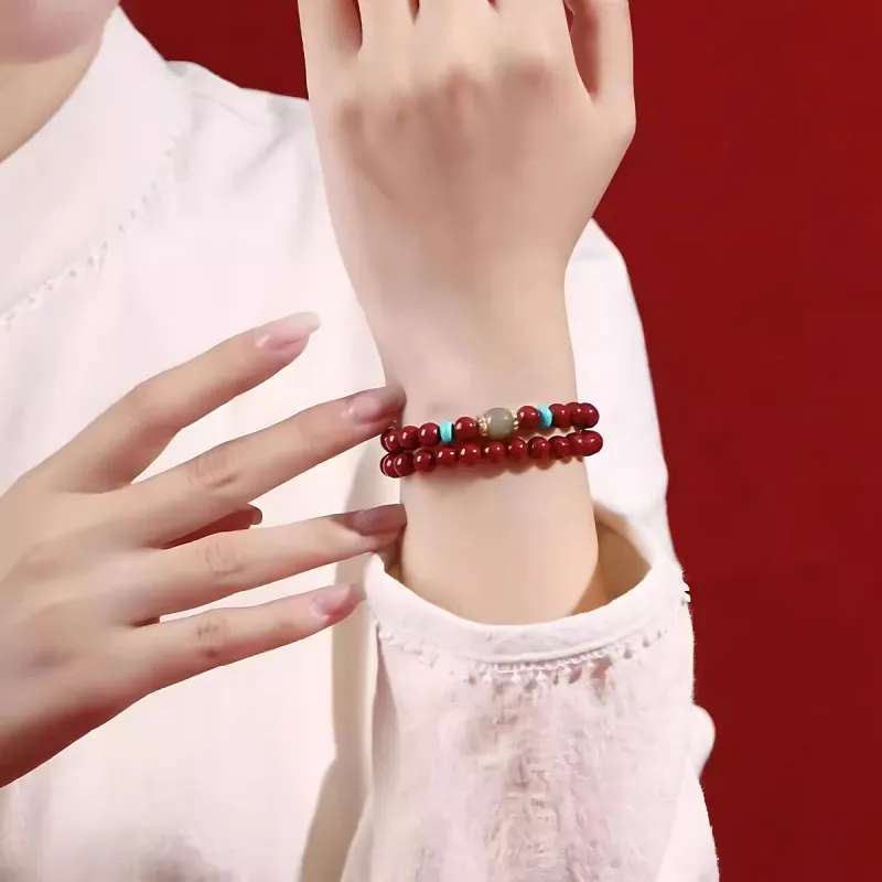 AGOVSKI Reconstructed Cinnabar Jade Bracelets Women's-9