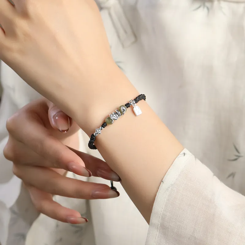 AGOVSKI Hetian Jade Bracelets Pale Greenish White Jade Unisex-12