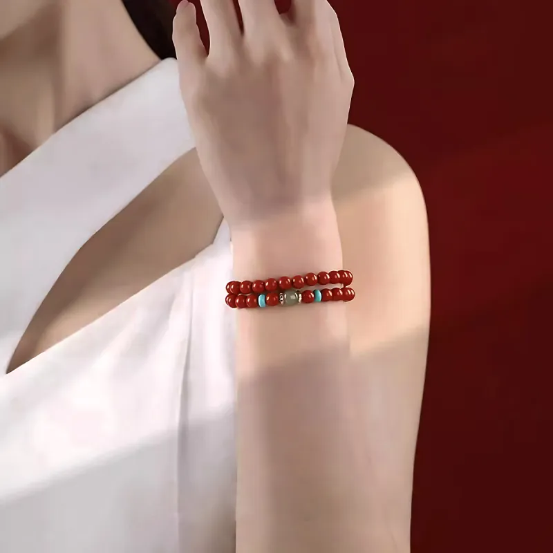 AGOVSKI Reconstructed Cinnabar Jade Bracelets Women's-12