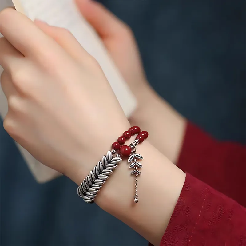 AGOVSKI Reconstructed Cinnabar Jade Bracelets Women's-4
