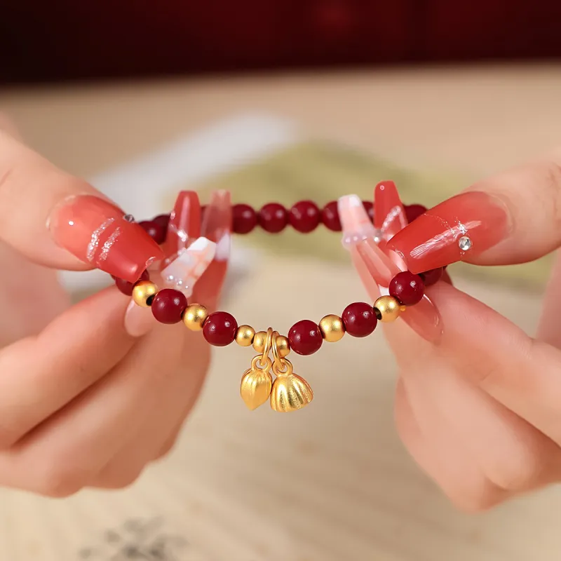 AGOVSKI Reconstructed Cinnabar Jade Bracelets Women's-3
