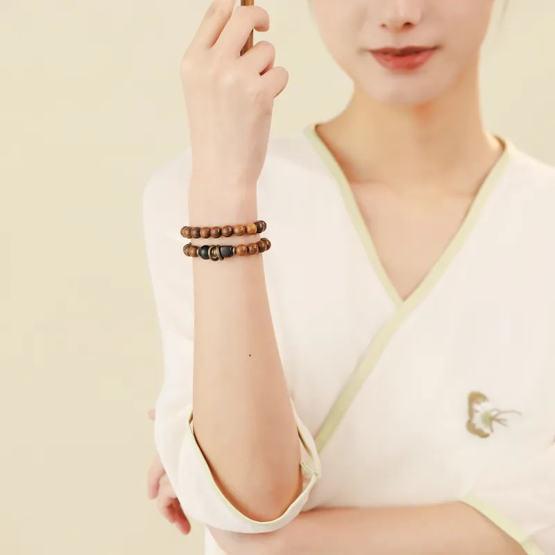 AGOVSKI Golden Sandalwood Bracelets Unisex-5