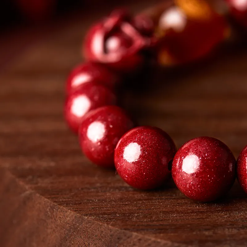 AGOVSKI Reconstructed Cinnabar Bracelets Unisex-12