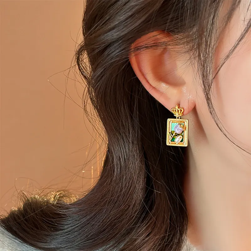 AGOVSKI S925 Silver Stud Earrings Women's-5