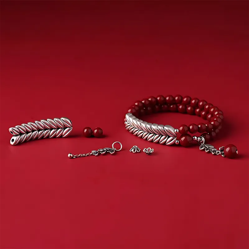 AGOVSKI Reconstructed Cinnabar Jade Bracelets Women's-2