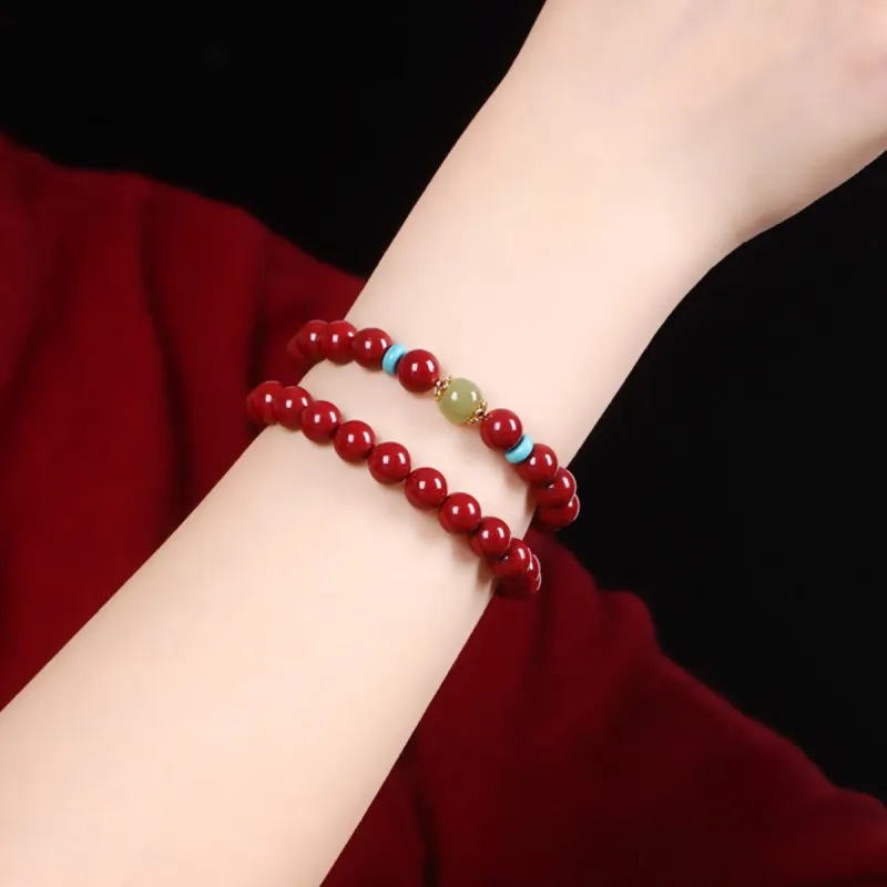 AGOVSKI Reconstructed Cinnabar Jade Bracelets Women's-8