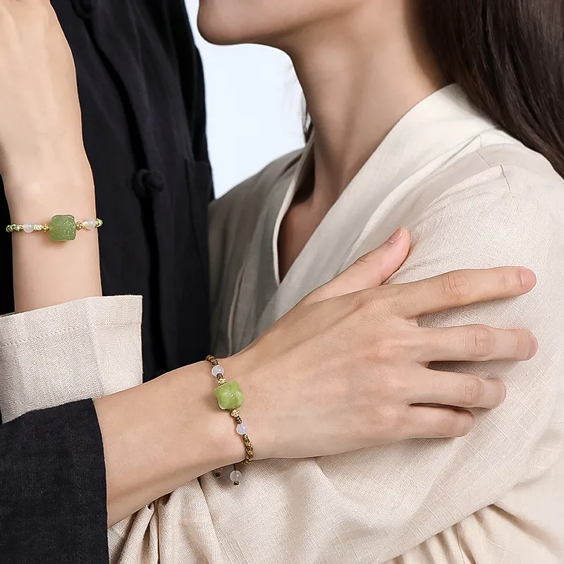 AGOVSKI Serpentine Jade Bracelets Unisex-4