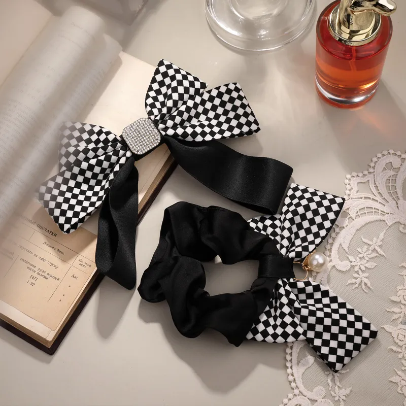 AGOVSKI Fabric Polyester+Resin+Alloy+Synthetic Cubic Zirconia+Resin Beads+Elastic Hair Tie Women's-4