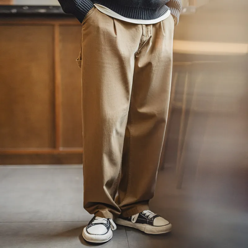 MADEN Casual Pants Men Khaki-3