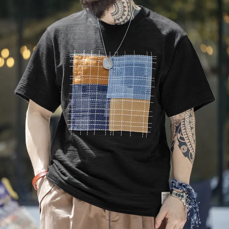 MADEN T Shirts Men Black-3
