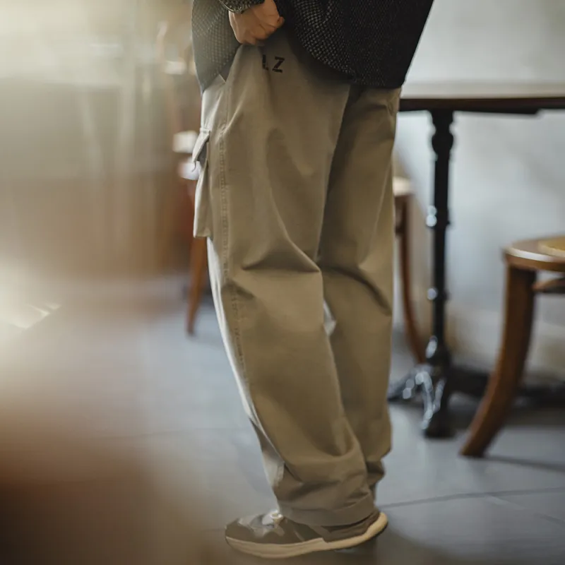 MADEN Casual Pants Men's Khaki Green-6