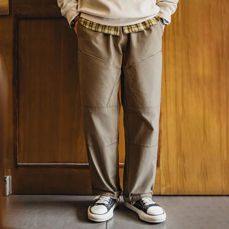 MADEN Casual Pants Men's Khaki Green-2