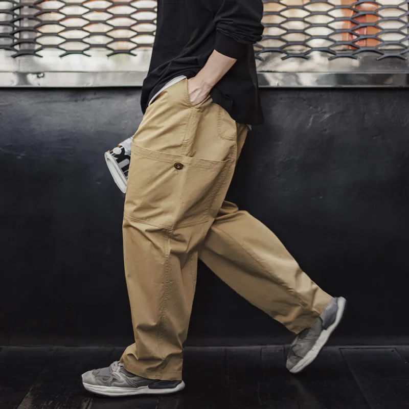 MADEN Casual Pants Men Khaki-3