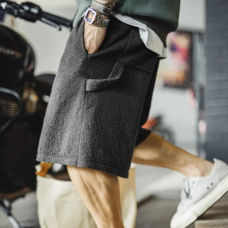 MADEN Casual Shorts Men Dark Gray-4
