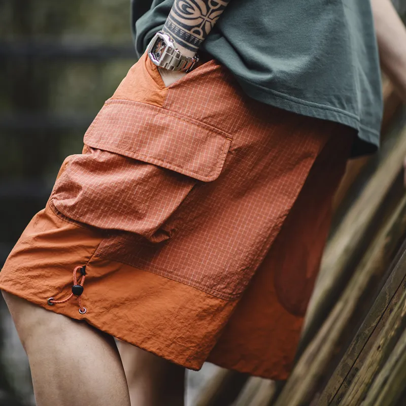 MADEN Cargo Shorts Men's Orange-4
