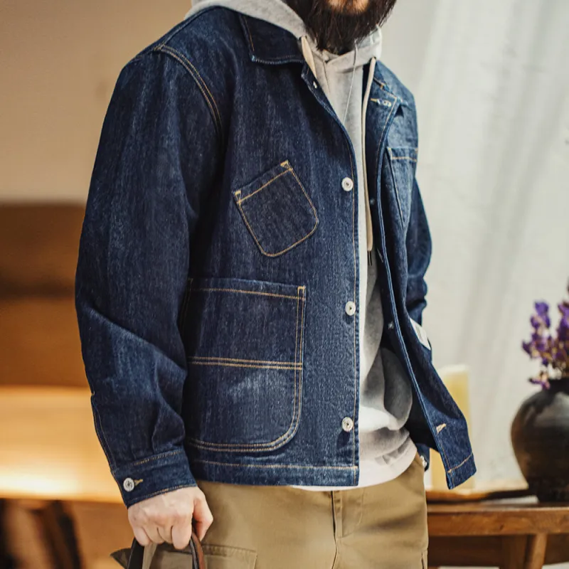 MADEN Jackets Men Denim Blue-2