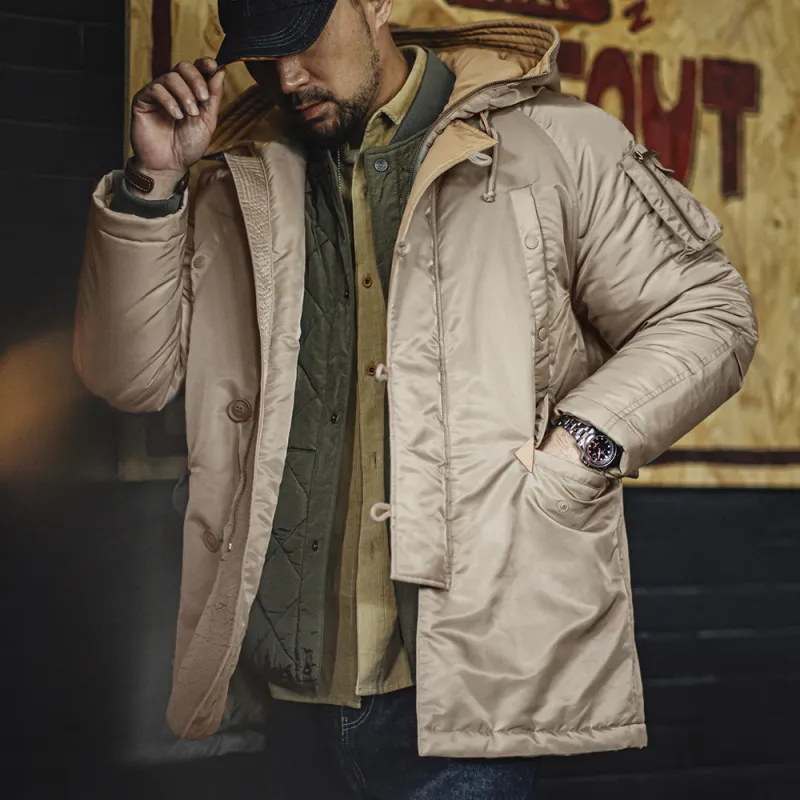MADEN Puffer Jacket Men's Khaki-5