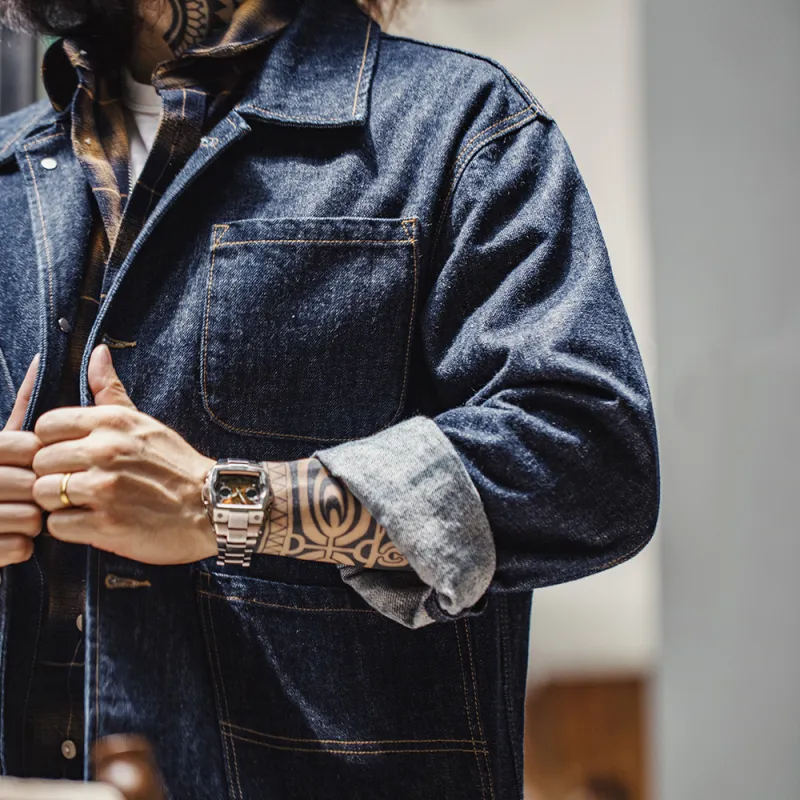 MADEN Jackets Men Denim Blue-6