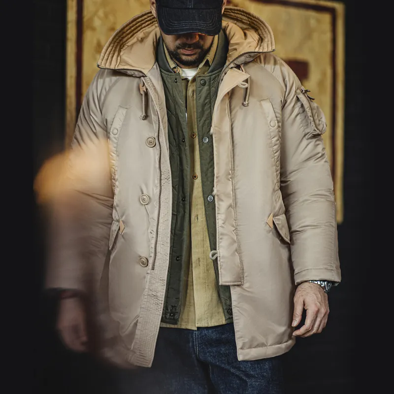 MADEN Puffer Jacket Men's Khaki-2