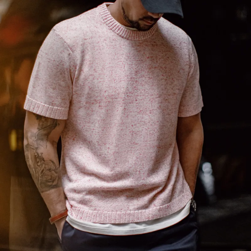 MADEN T Shirts Men Pink-7