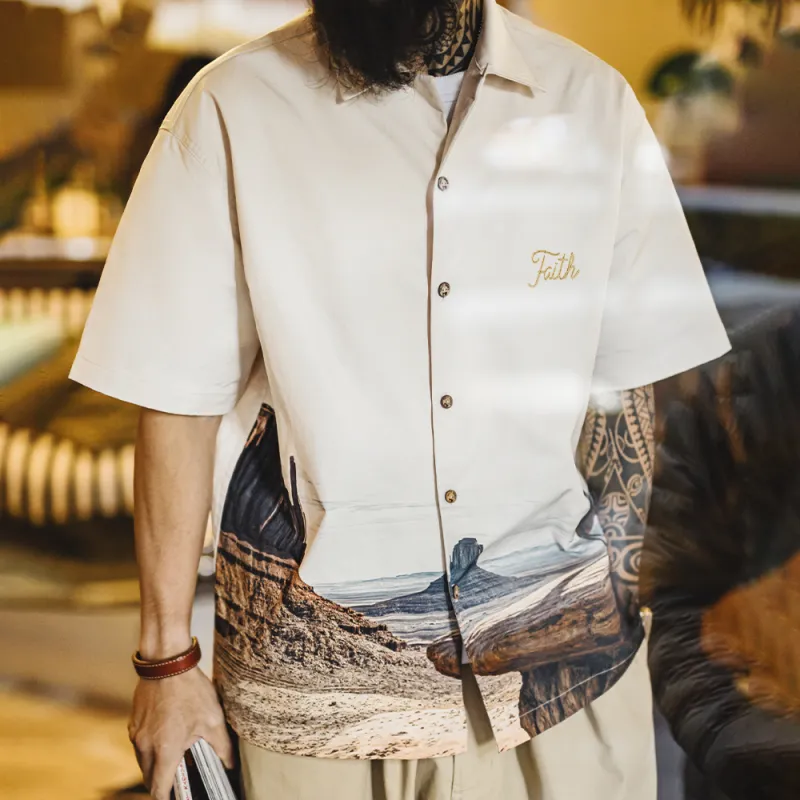 MADEN Shirts Men Oat-6