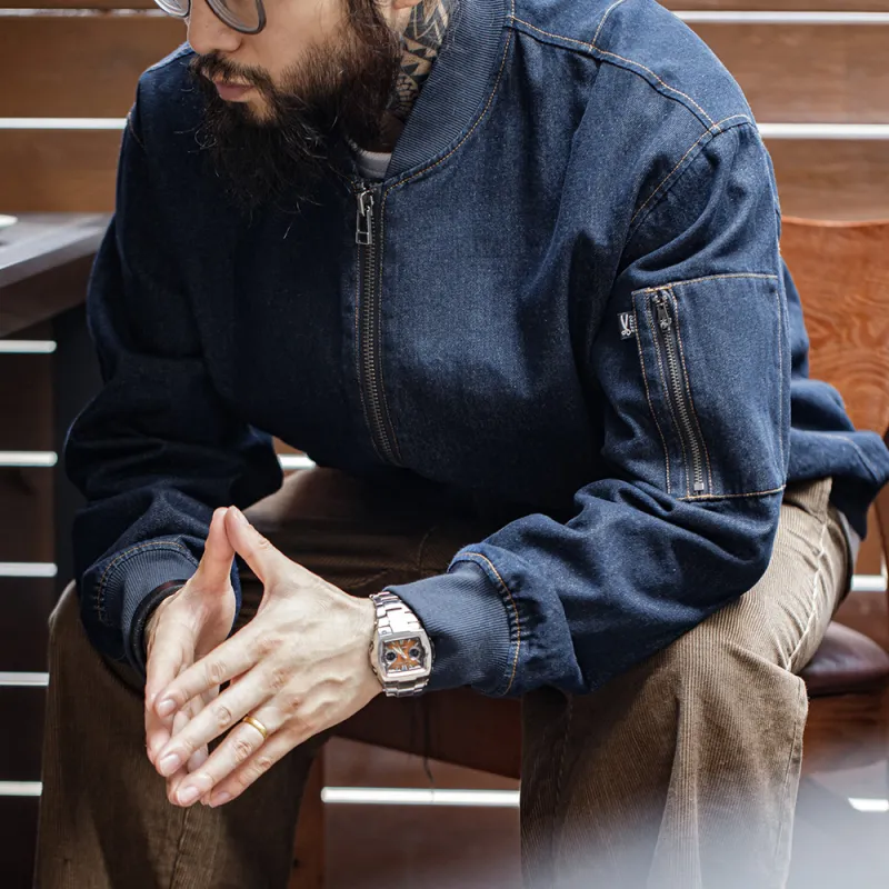 MADEN Jackets Men Denim Blue-7
