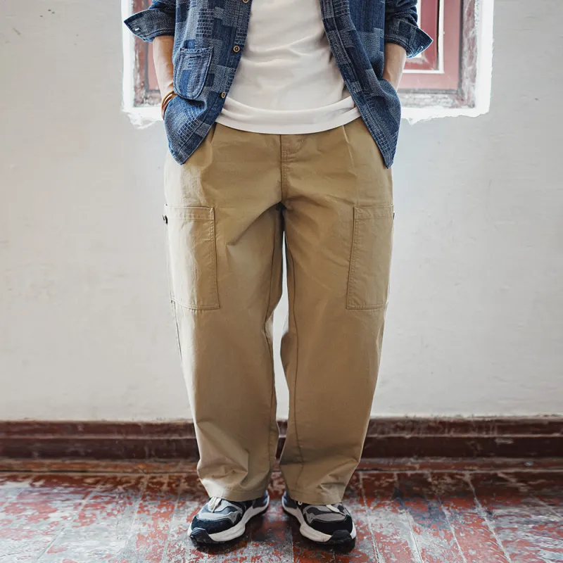 MADEN Casual Pants Men Khaki-7