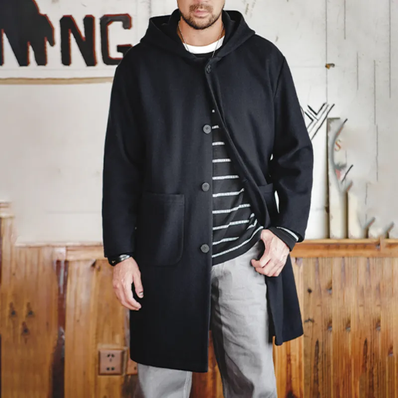 MADEN Coats Coat Men's Navy Blue-3
