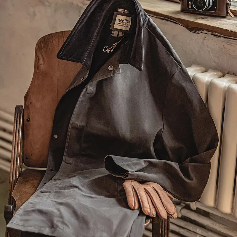 MADEN Coats Men Coffee-5