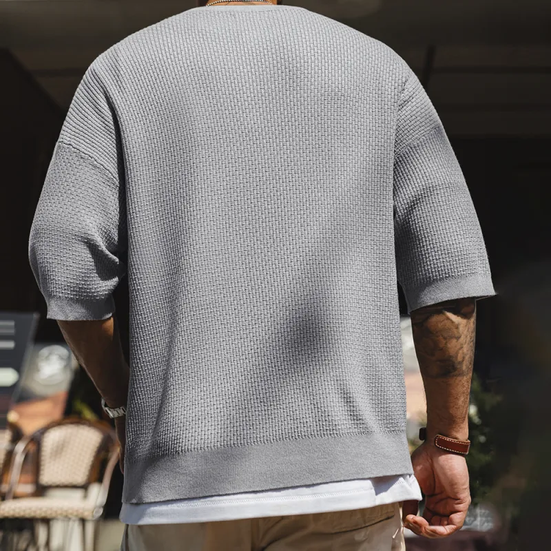 MADEN T Shirts Men Gray-7